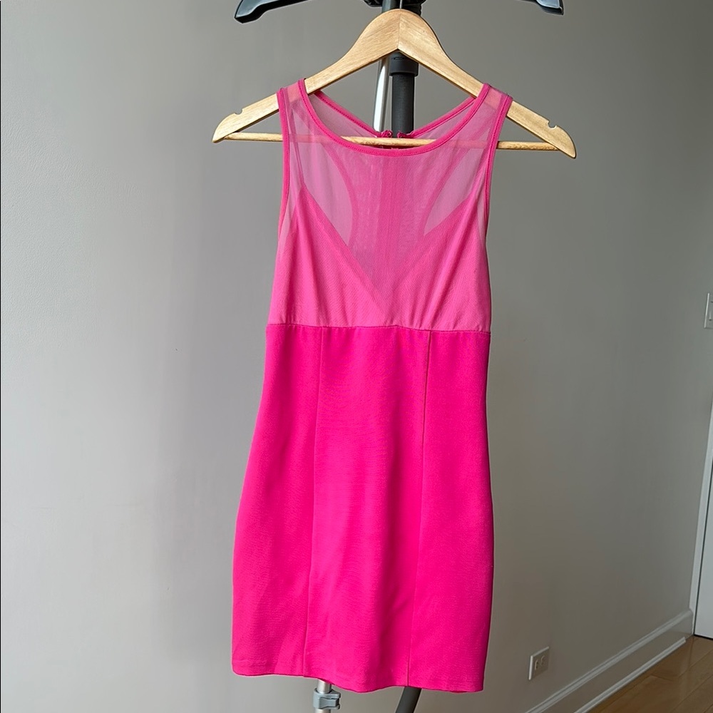 bebe Pink Mini Dress fuschia china pink hot pink club dress prom dress